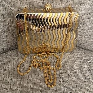 Sasha silver and Gold Clutch Bag with Crossbody chain